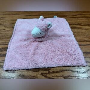 CARTERS Llama Plush Lovey Security Blanket Stripes Pink White Baby Toy